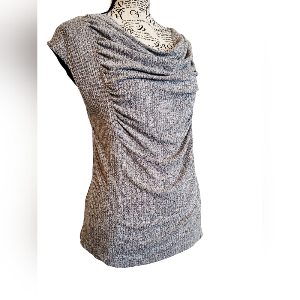 Meadow Rue  gray sleeveless drape cowl neck top Size: S